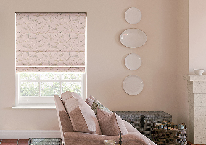 Dragonflies, Pink - Twist&Fit Roman Blind - Image 3
